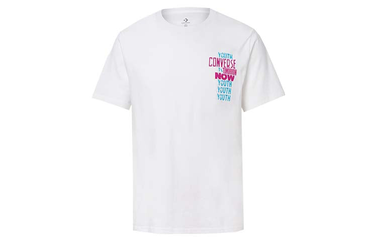 Men's Converse Alphabet Printing Short Sleeve White 10019928-102