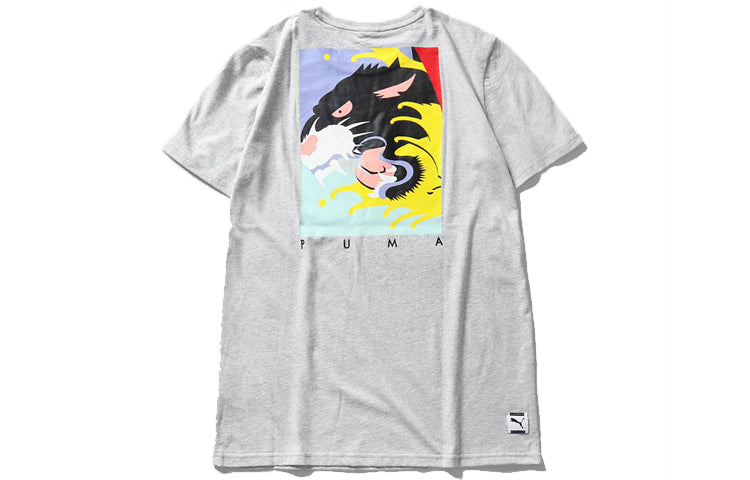 PUMA Fierce Cat Tee Printing Short Sleeve Couple Style Gray 578840-04
