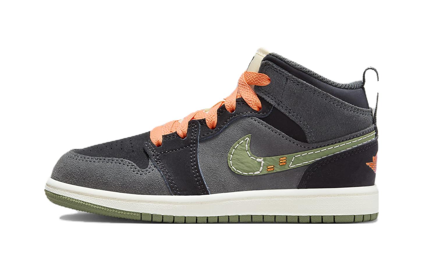(PS) Air Jordan 1 Mid SE Craft 'Anthracite Light Olive' FD9094-003