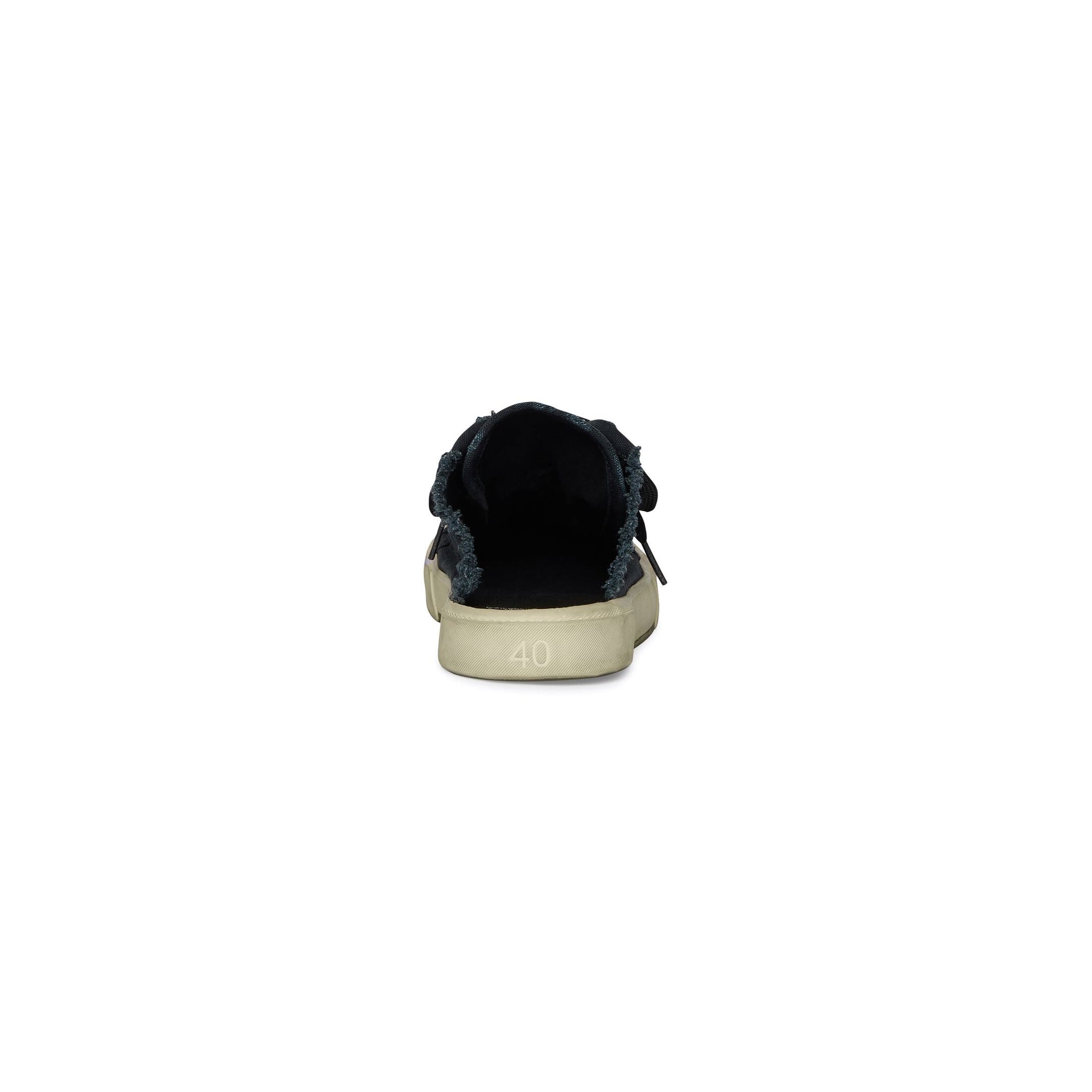 Balenciaga Paris Mules 'Black Destroyed Cotton and White Rubber' 693953W3RC31090