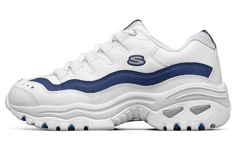 (WMNS) Skechers Energy-Over Joy Low Running Shoes White/Blue 13412-WBLU