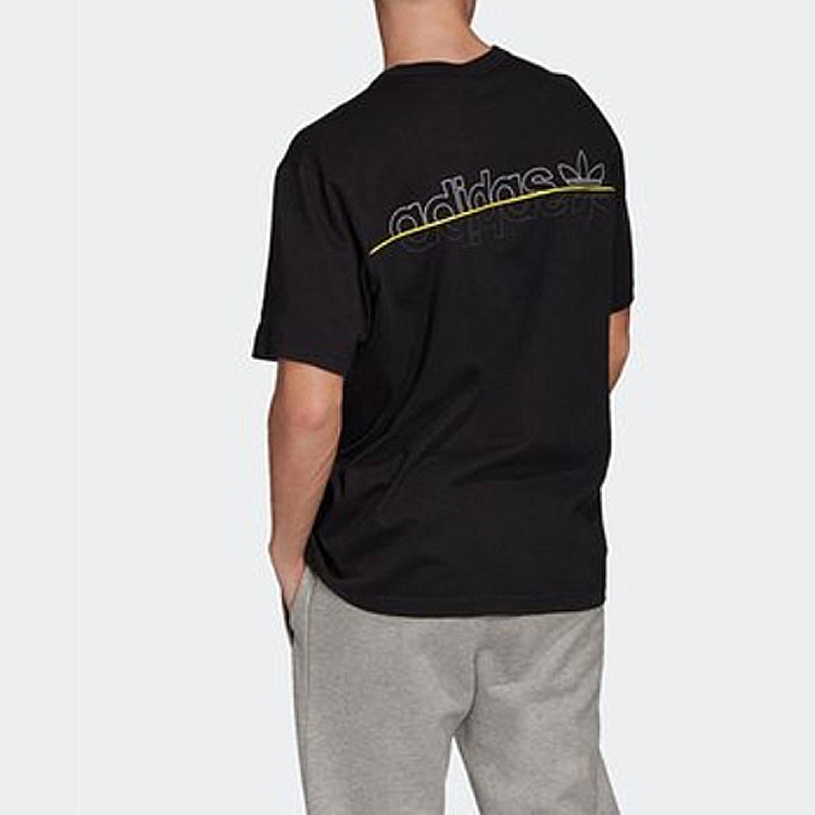 adidas originals Printing Sports Short Sleeve Black FM2287