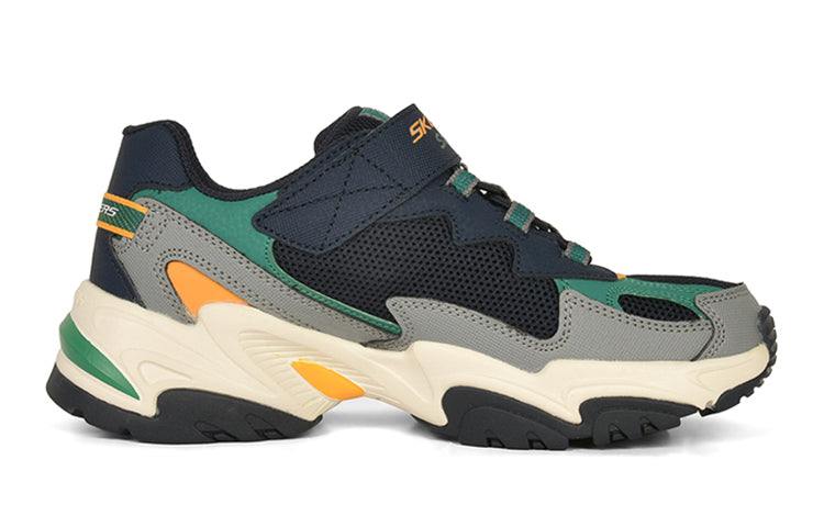 (GS) Skechers DLITES 'Navy Green Orange' 405209L-NVMT