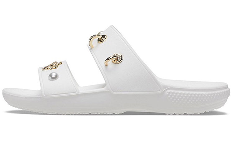 (WMNS) Crocs Soft Sole Cozy Outdoor Flat Heel Sports Slippers White 207387-103