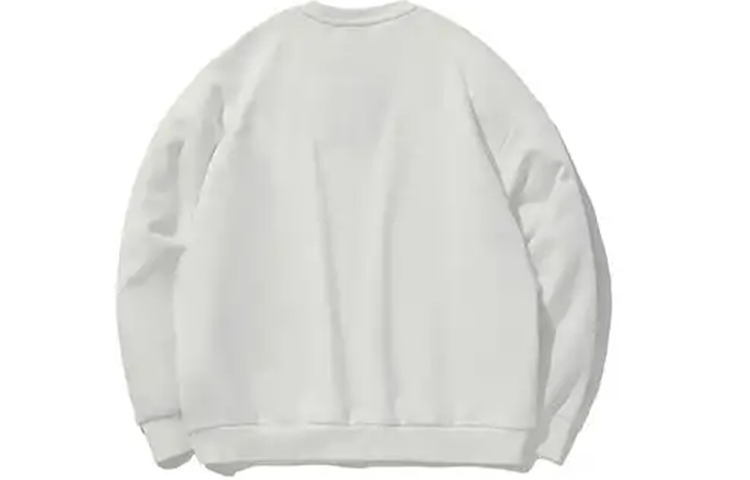 Li-Ning Sports Living Series Logo Printing Fleece Lined Loose Round Neck Pullover White AWDP932-19