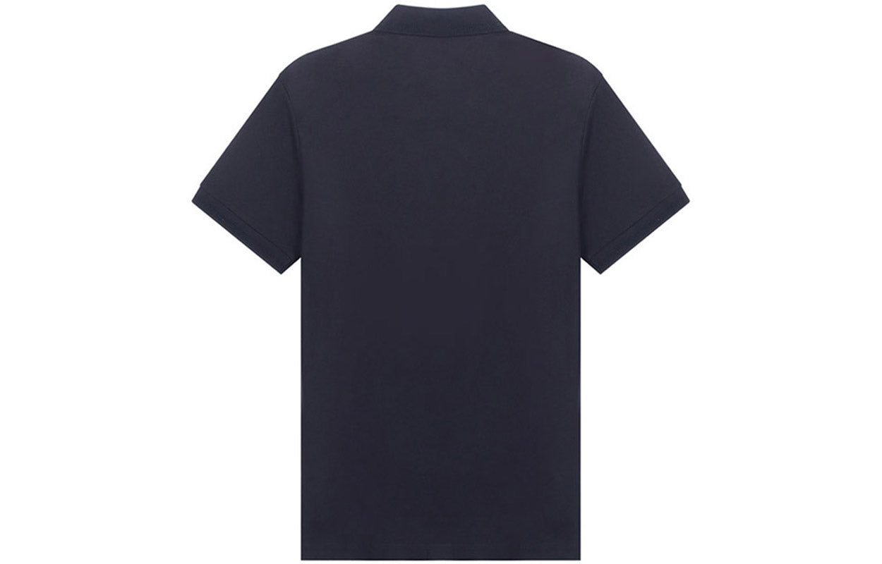 Men's Burberry SS21 Mesh Cotton Short Sleeve Polo Shirt Navy Blue 80288741