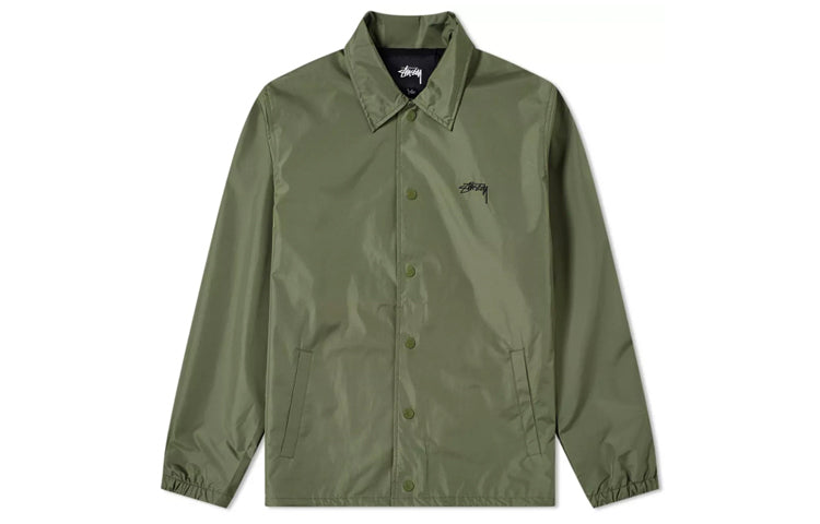 Stussy Back LOGO Printing Coach Jacket Unisex Green 115394