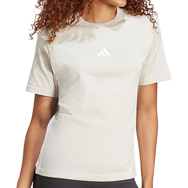 (WMNS) adidas Essentials 3-Stripes Cotton T-Shirt Asia Sizing 'Beige White' JE1237