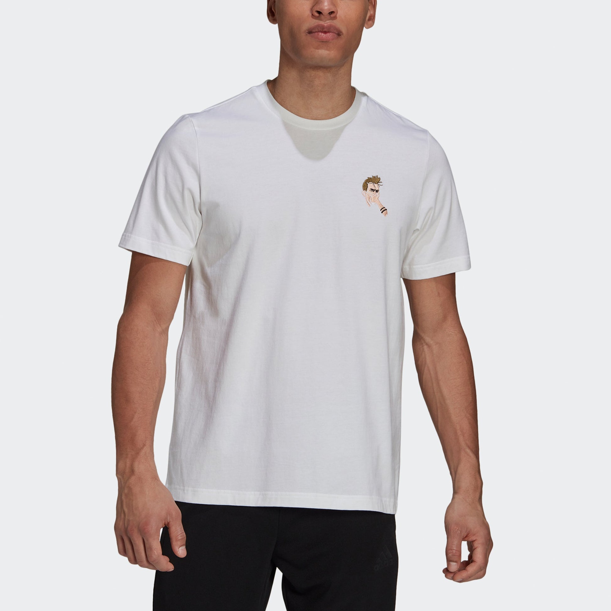 adidas Dybala Icon Emb Soccer/Football Sports Short Sleeve White HA5461