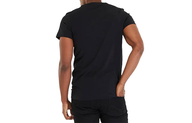 Men's adidas Flowers Alphabet Printing Pattern Casual Short Sleeve Black T-Shirt GI4758