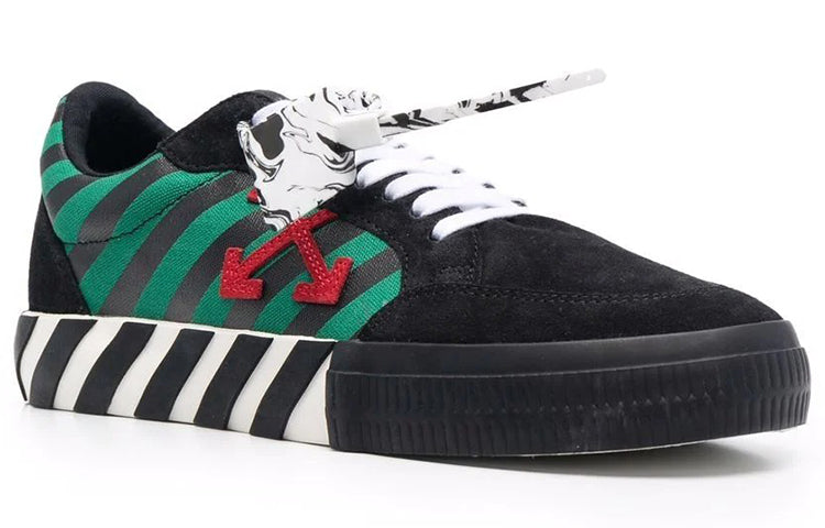 Off-White Low Vulcanised Low-Top Sneakers Black/Green OMIA085F21LEA0041025