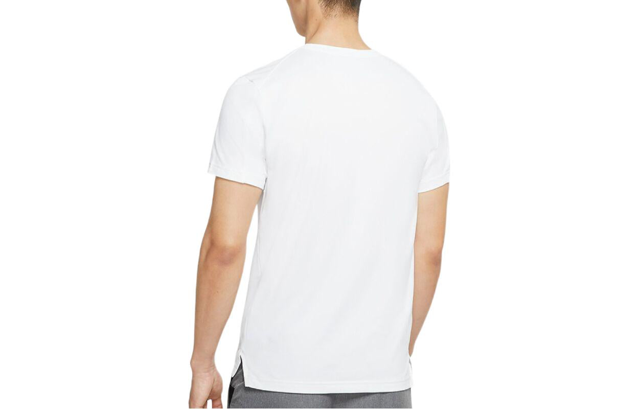 Men's Nike Stripe Logo Printing Round Neck Short Sleeve White T-Shirt DD1622-100