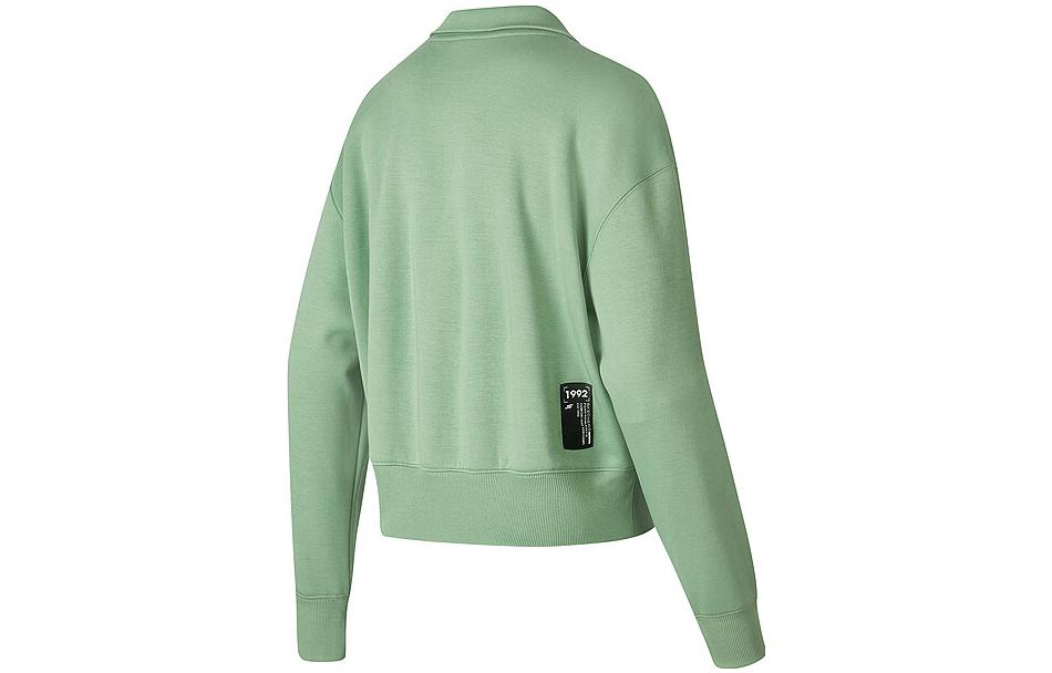 (WMNS) Skechers Logo Printed Crew Sweater 'Green' P423W139-01DP