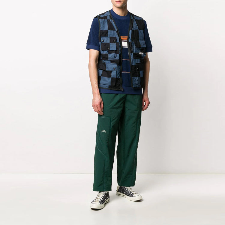 Men's Stussy Utility Vest Plaid Casual Cargo Sleeveless 115504