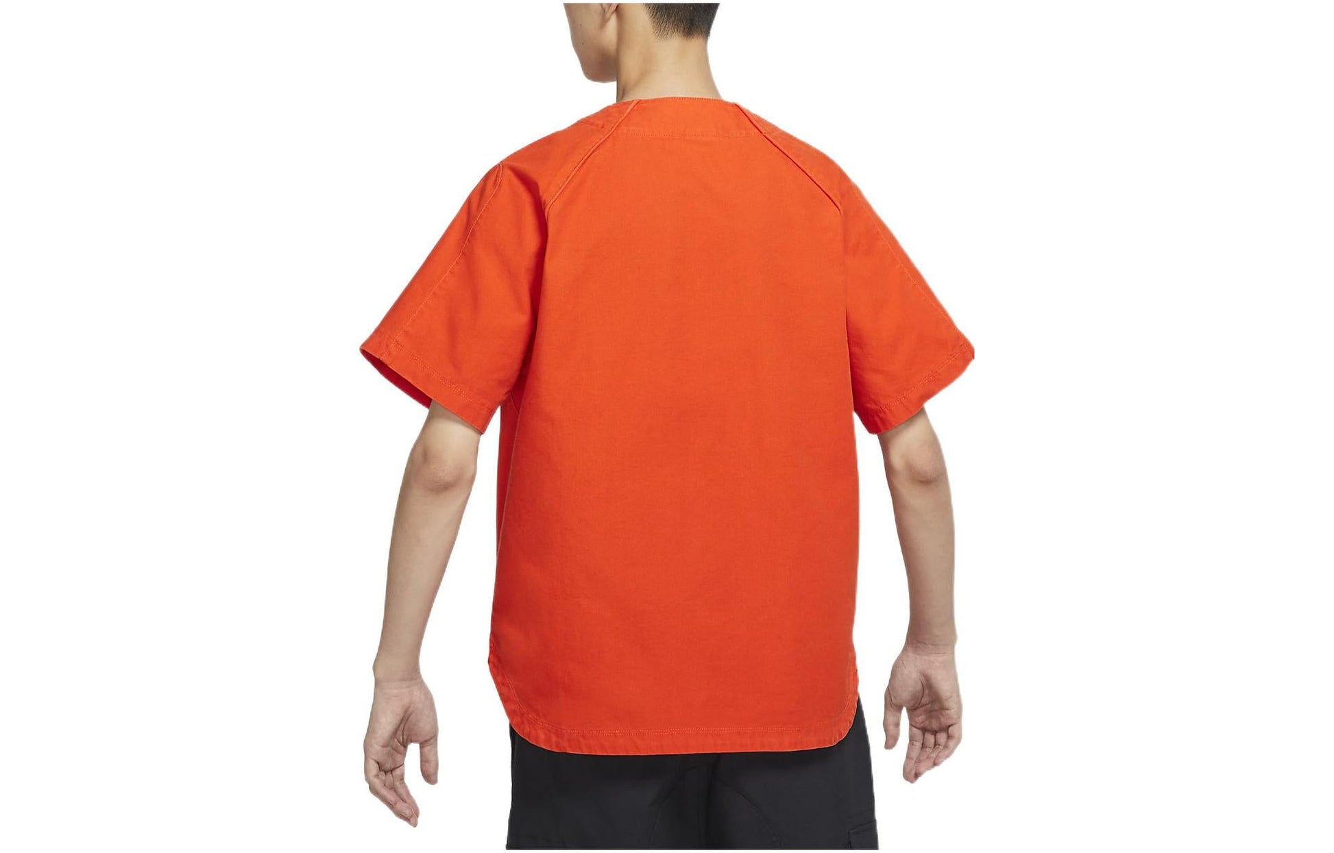 Nike SB Skateboard Solid Color Logo Embroidered Short Sleeve Unisex Orange DQ6283-891