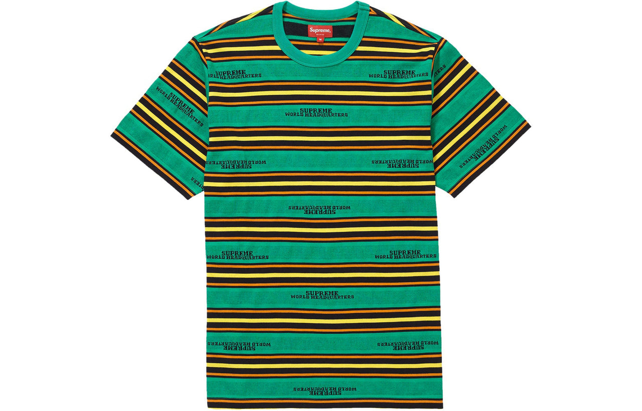 Supreme FW18 HQ Stripe S/S Top Green Round Neck Short Sleeve Unisex SUP-FW18-732