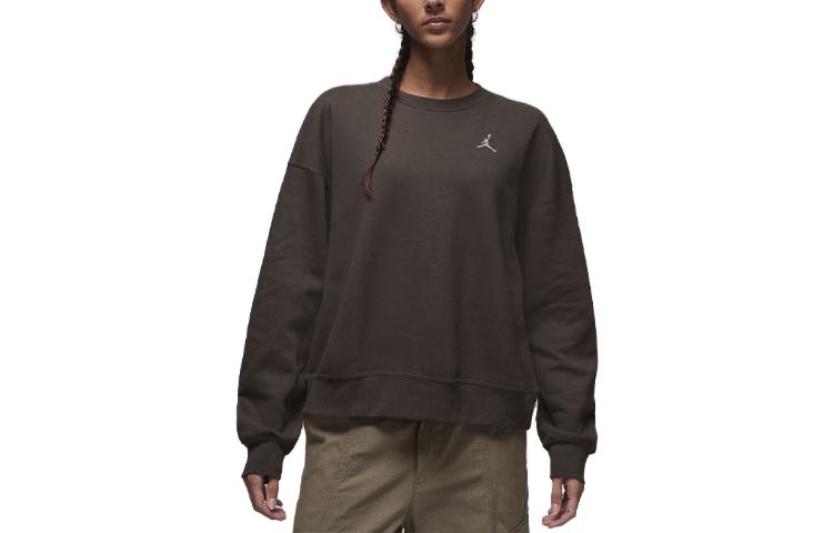 (WMNS) Air Jordan Brooklyn Fleece Crewneck Sweatshirt 'Brown' FN4491-220