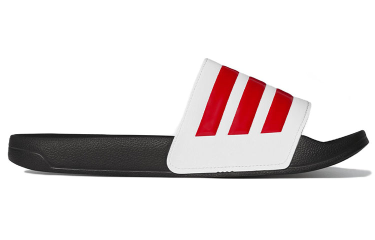 adidas Adilette Cozy Wear-Resistant White Unisex Slippers 'White Red Black' FZ7324
