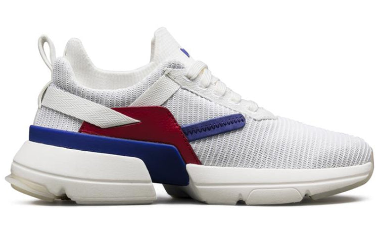 (WMNS) Skechers Split Running Shoes White/Blue/Red 133017-WNVR