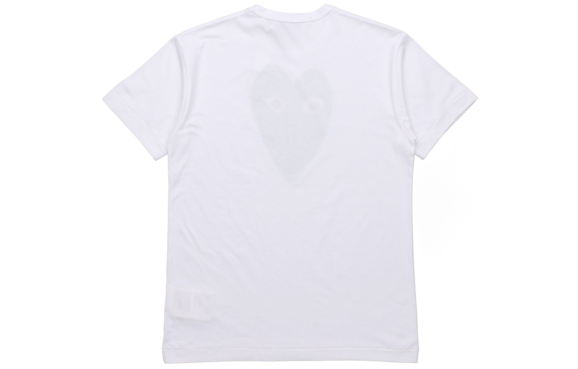 COMME des GARCONS PLAY GreenHeart Shaped Printing Short Sleeve White AZ-T060-051-1
