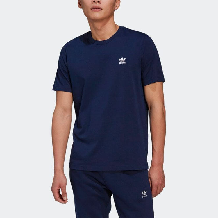 Men's adidas originals Adicolor Essentials Solid Color Casual Round Neck Short Sleeve Blue T-Shirt HJ7978
