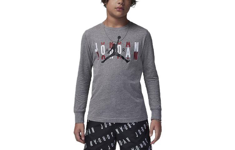 (GS) Air Jordan Scramble Long Sleeve T-Shirt 'Grey' 95C680-GEH
