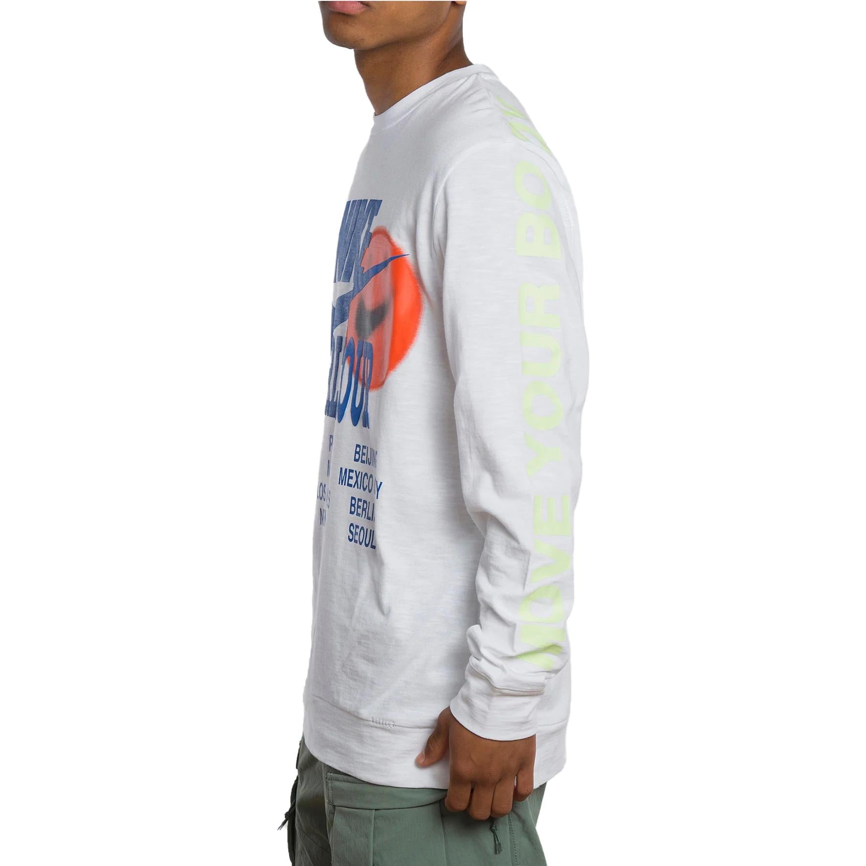 Nike Sportswear World Tour Long Sleeve 'White Royal Blue' DA0629-100