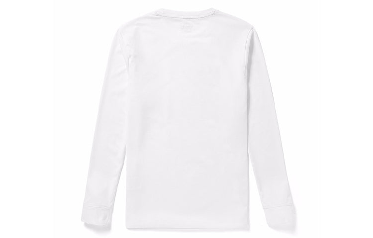 Men's Timberland Logo Printing Round Neck Long Sleeves White A2BP8100