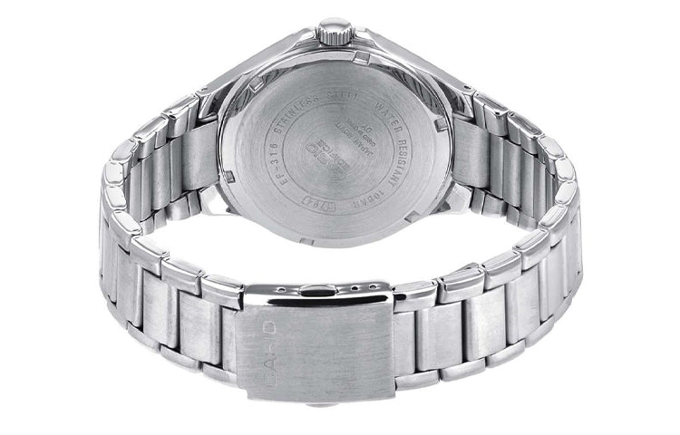 CASIO Quartz EDIFICE Stainless Steel Strap Mens Silver Analog EF-316D-1AVEF