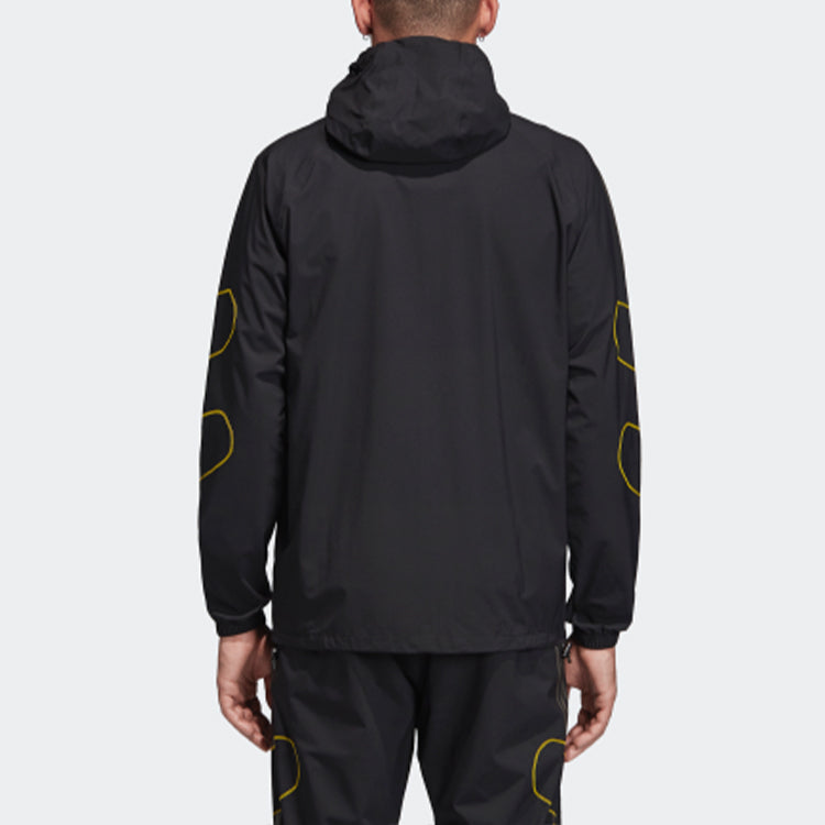 adidas originals 3l. Track Top Pattern Zipper Hooded Jacket Black EI4456