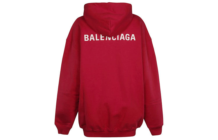 (WMNS) Balenciaga SS21 Logo Medium Fit Hoodie 'Red' 578135TIV846295