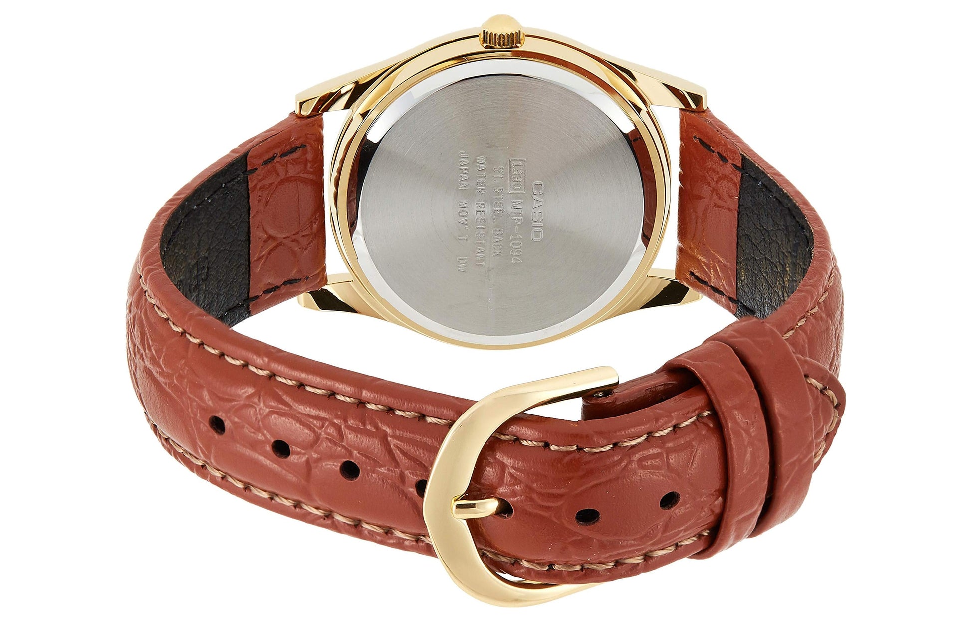 Men's CASIO Gold Color Leather quartz Watch Mens MTP1094Q-9B