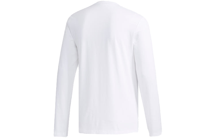 adidas neo M CE LNR LS logo Printing Round Neck Long Sleeves White EI4722