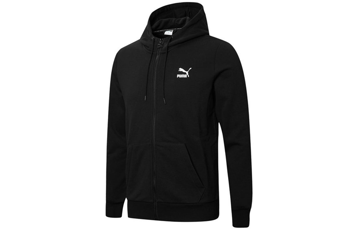 PUMA Sports Knit Cardigan hooded casual Jacket Black 533143-01