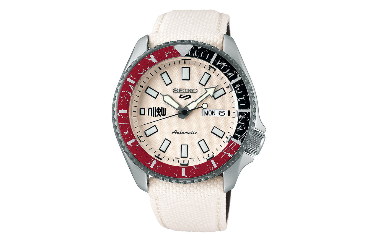 Men's SEIKO Street Crossover Limited Automatic waterproof White Red Mechanical Watch No. 5 Limited SRPF19K1