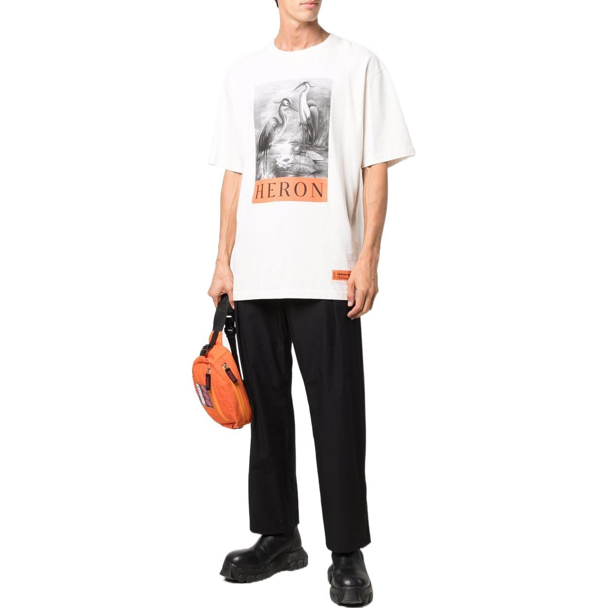 HERON PRESTON SS22 Heron Logo T-shirt 'White' HMAA026C99JER00101100110