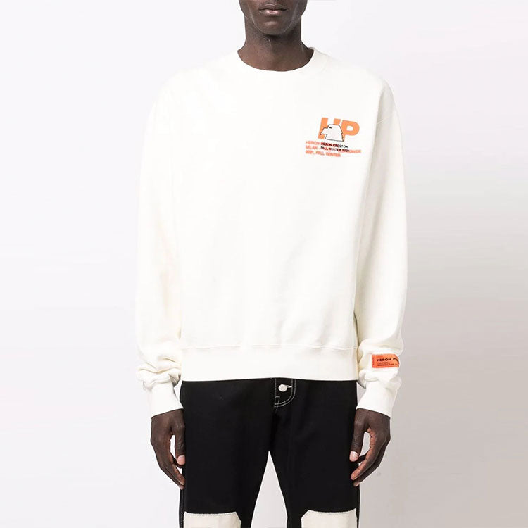 HERON PRESTON FW21 Heron Print Sweatshirt 'Off White' HMBA016F21JER003-0440