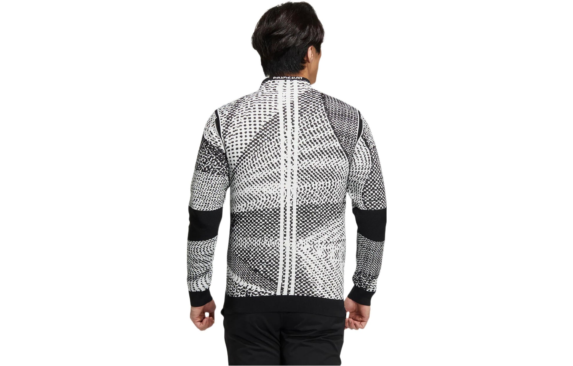 Men's adidas Pk Gradation Po Slim Fit Half Turtleneck Back Stripe Pullover Long Sleeves Knitwear Gray HM7625