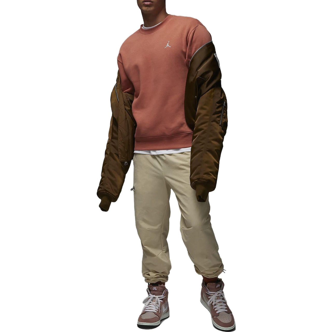 Air Jordan Essentials Logo Crew-Neck Sweatshirt 'Orange White' FJ7777-810
