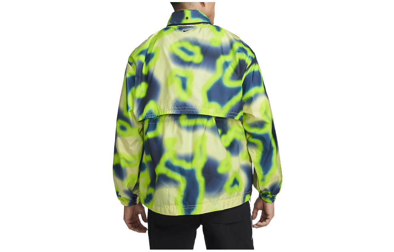 Nike Contrasting Colors Bloom Printing Stand Collar Sports Jacket Green DM2165-821