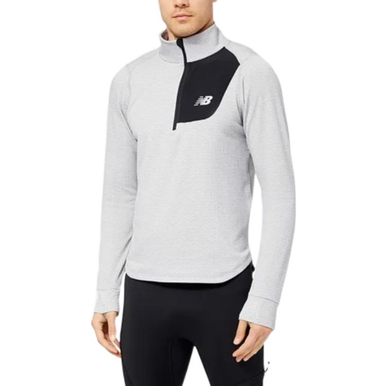 New Balance Heat Grid Half Zip Asia Sizing 'Athletic Grey' MT23252-AG