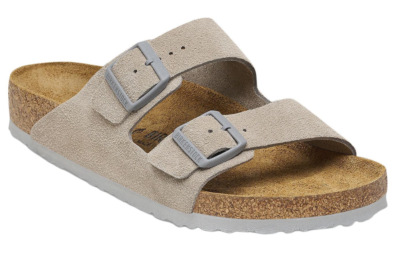 Birkenstock Arizona Suede Leather Sandals 'Stone Coin' 1027749