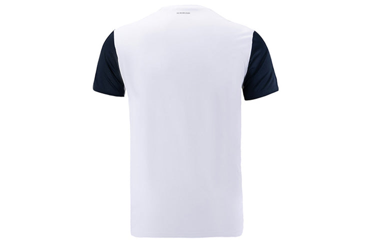 Men's adidas Contrasting Colors Sports Round Neck Short Sleeve White T-Shirt H33733