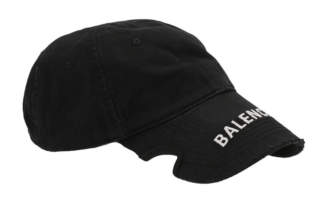 Balenciaga Hat Notch Logo Visor Cap 'Black' 697748410B21077