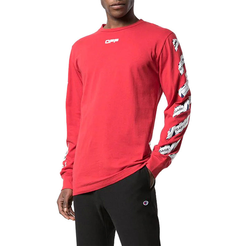 Off-White Classic Alphabet Logo Pattern Round Neck Version Red OMAB001S20185003-2088