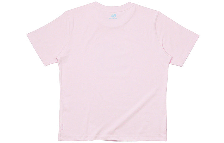 (WMNS) New Balance Chest Logo Printing Sports Short Sleeve Version Pink NEA2E042-PKZ