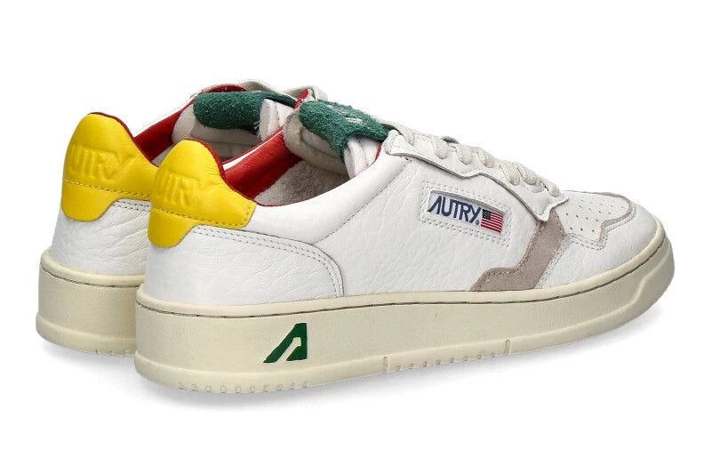 AUTRY Medalist Low Leather and Suede Logo 'White Multicolor' AULM-LE10