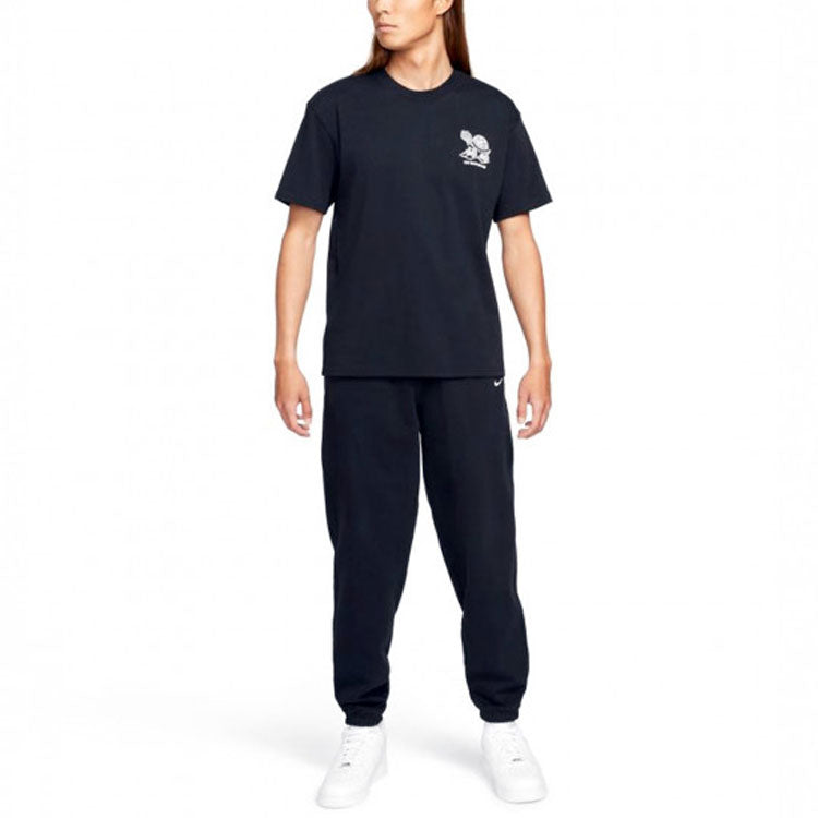 Men's Nike Printing Sports Round Neck Short Sleeve Black T-Shirt DM2351-010