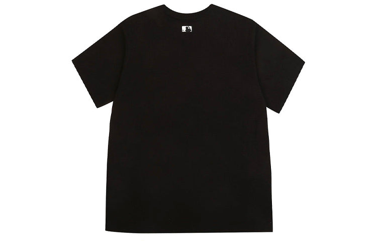 MLB New York Yankees Loose Small Label Embroidered Round Neck Short Sleeve Unisex Black 31TS11031-50L