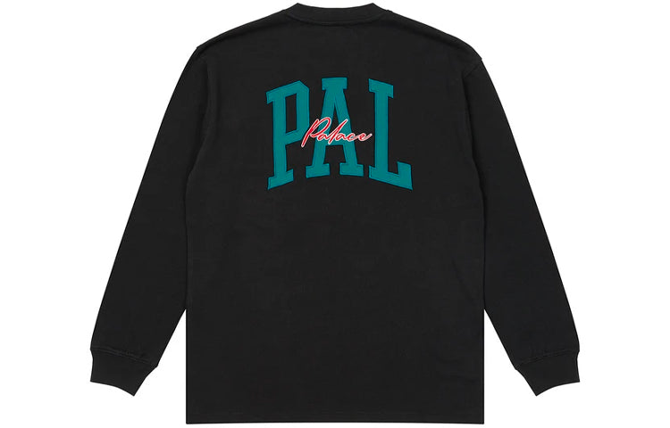 PALACE ACE Longsleeve Alphabet Pattern Embroidered Round Neck Black P20ES020